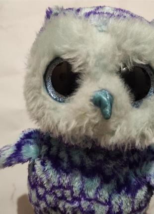 Велика м'яка іграшка сова оскар глазастики ty beanie boo's совушка oscar плюшева іграшка2 фото