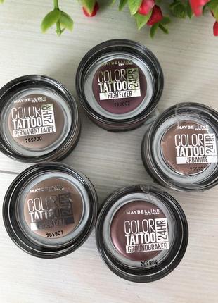 Гелевые тени maybelline new york color tattoo 24 hour