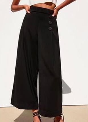 Укорочені чорні штани  палаццо zara