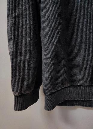 Реглан толстовка лонгслив кофта мужская серая базовая прямая широкая плотная в полоску zign over size relaxed fit, размер m - l - xl4 фото