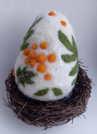 Великодній декор яйце з вовни, ручна робота2 фото