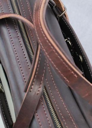 Кожаная сумка "бизнес сумка" кожа crazy horse, цвет шоколад4 фото