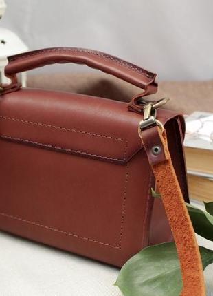 Женская кожаная сумочка "матрёшка люкс" кожа краст, цвет коричневый7 фото