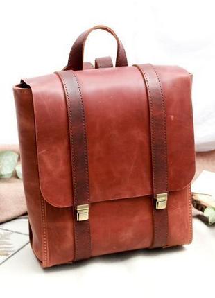 Кожаный женский рюкзак "бестселлер" кожа краст, цвет коричневый2 фото