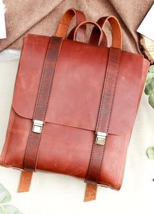 Кожаный женский рюкзак "бестселлер" кожа краст, цвет коричневый4 фото