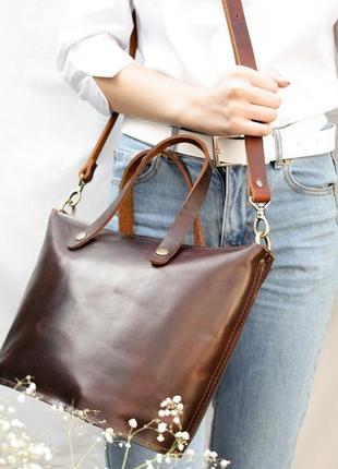 Жіноча шкіряна сумочка через плече.1 фото