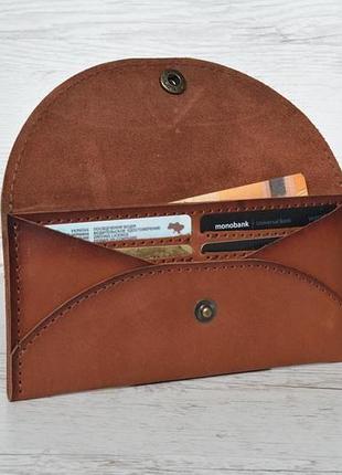 Кожаный женский кошелек "лина" кожа краст, цвет коричневый