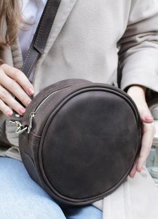 Кожаная  сумочка "стелла" кожа crazy horse, цвет шоколад