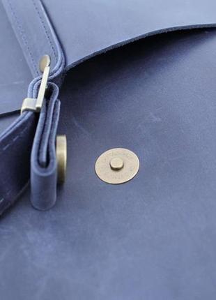Кожаный рюкзак "кевин" кожа crazy horse. цвет синий5 фото