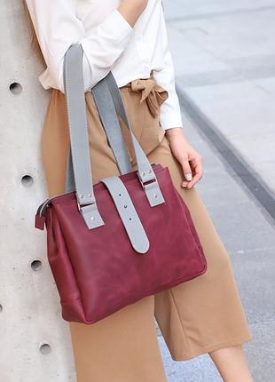 Кожаная женская сумочка "tyber vont" кожа crazy horse, цвет фиолетовый