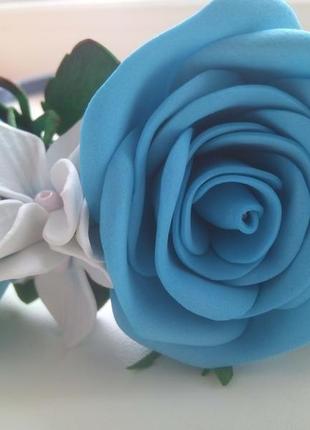 Обруч з трояндами і гортензіями2 фото