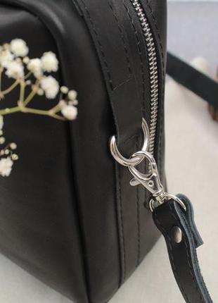 Шкіряна сумочка китай краст чорний5 фото