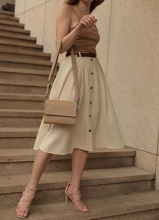 Женская кожаная сумка "азалия" кожа гранд, цвет бежевый