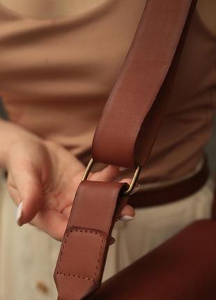 Женская кожаная сумка "азалия" кожа краст, цвет коричневый7 фото