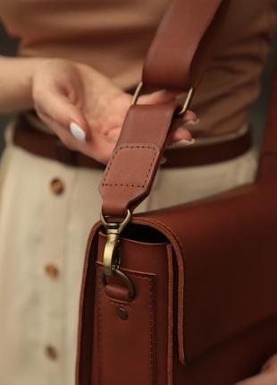 Женская кожаная сумка "азалия" кожа краст, цвет коричневый6 фото
