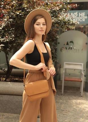 Женская кожаная сумка "милана" кожа crazy horse, цвет желтый