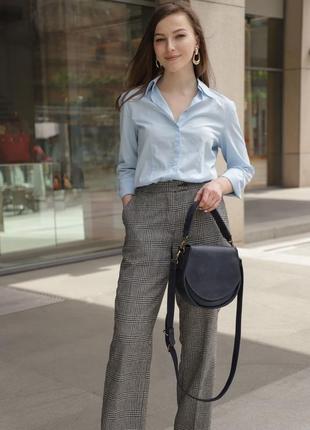 Женская кожаная сумка "сити" кожа crazy horse, цвет синий