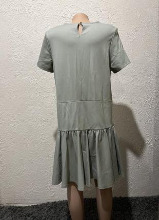 Плотное платье женское/ оливковое платье миди / оливковое платье плотное / оливковое платье сарафан /4 фото