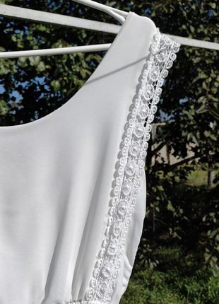 Красивое белое платье zebra италия с кружевом5 фото