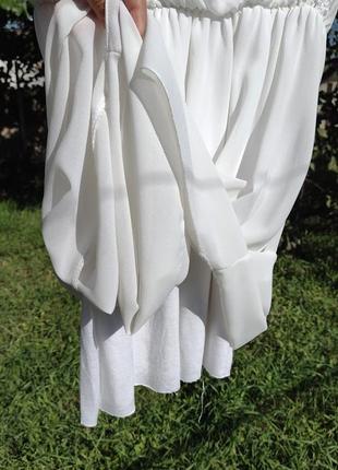 Красивое белое платье zebra италия с кружевом7 фото