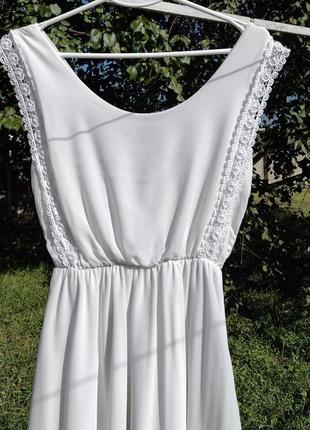 Красивое белое платье zebra италия с кружевом3 фото