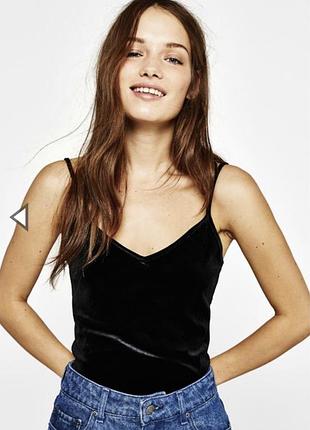 Велюровий топ bershka
