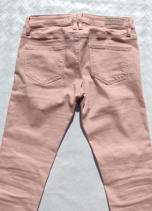 Котоновые нежно розовые брюки скини с низкой посадкой tally weijl7 фото