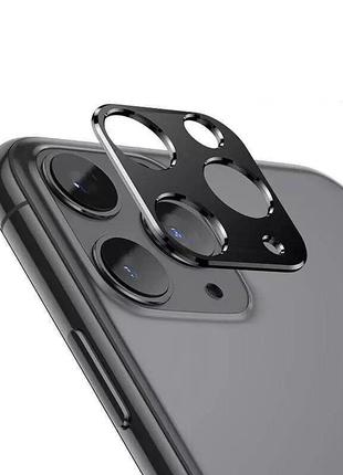 Захисне скло на камеру iphone 11 pro/11 pro max black qscreen1 фото