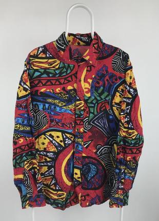 Рубашка ярка в авангардном стиле vintage awant gardee coogi dolce acne prada dior ralph