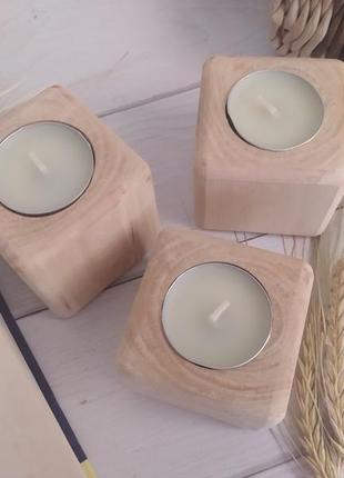Подсвечники из натурального дерева (3 шт.)