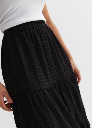 Черная длинная шифоновая юбка на подкладке new look #34194 фото
