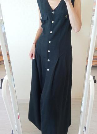 Платье-халат со льном3 фото