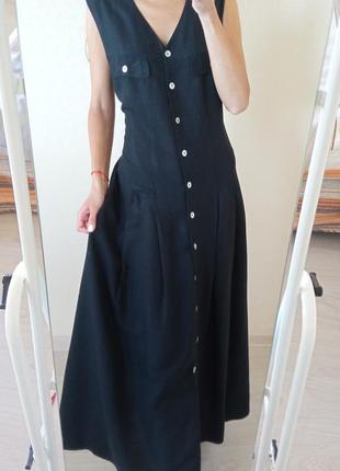 Платье-халат со льном4 фото