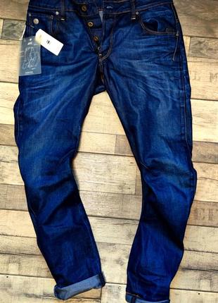 Мужские синие модные джинсы g-star raw arc 3d relaxed trapped  размер  33/32