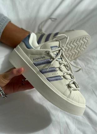 Кроссовки adidas superstar beige violet