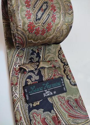 Шёлковый галстук из шелка 100% шёлк от luca franzini tie rack италия узор 📌 145х9см5 фото