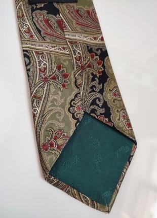 Шёлковый галстук из шелка 100% шёлк от luca franzini tie rack италия узор 📌 145х9см4 фото
