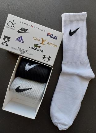 Высокие, спортивные носки в стиле nike, набор 3 пари.