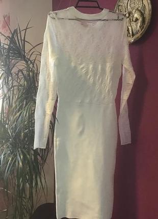 Плаття біле з прозорими рукавами міді reiss р.s3 фото
