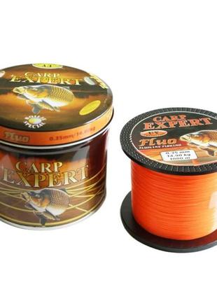 Леска флуоресцентная carp expert uv fluo orange 1000 m 0,30 мм