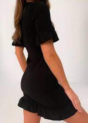 Стильное короткое женское черное платье с воланами missguided2 фото