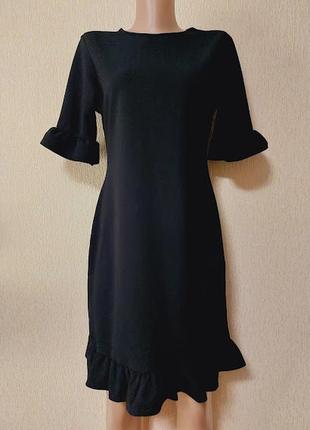 Стильное короткое женское черное платье с воланами missguided4 фото