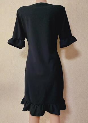Стильное короткое женское черное платье с воланами missguided7 фото