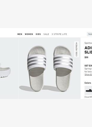 Шлепанцы adidas adilette на платформе, оригинал, стелька 27,5 см