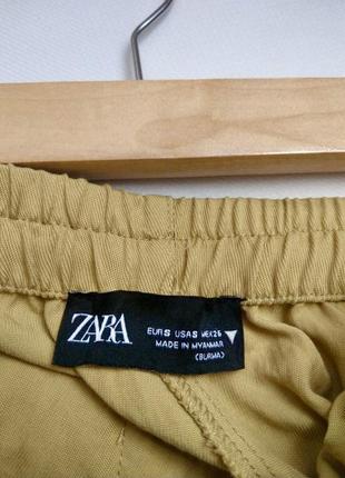 Zara широкие льняные брюки р.s10 фото