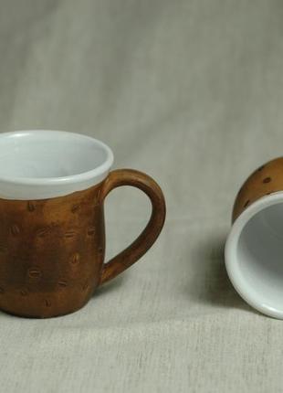 Чашка кофейная чашка керамічна чашка глиняная гончарная чашка чашка  чашка для кофе чайная чашка9 фото