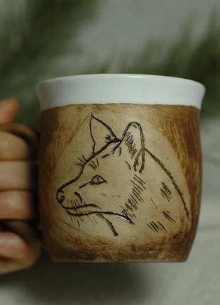 Чашка с животным тигр лиса жираф чашка керамічна чашка глиняная чашка чашка для кофе чайная чашка2 фото
