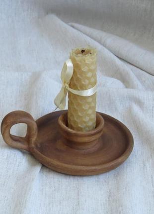 Керамический подсвечник с тарелочкой підсвічник