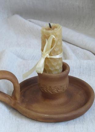 Керамический подсвечник с тарелочкой підсвічник