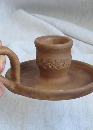 Керамический подсвечник с тарелочкой підсвічник